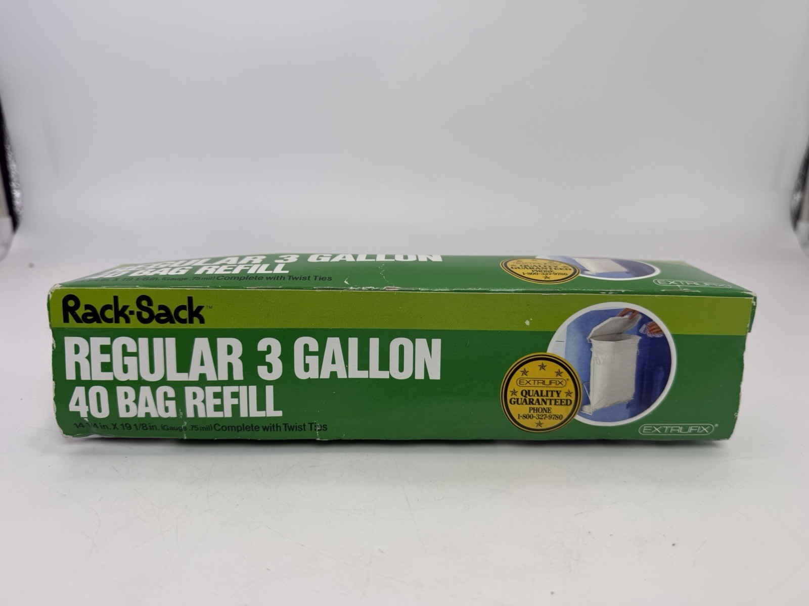 Vintage Rack Sack Refill Bags White 3 Gallon – 40 Count With Ties New Box