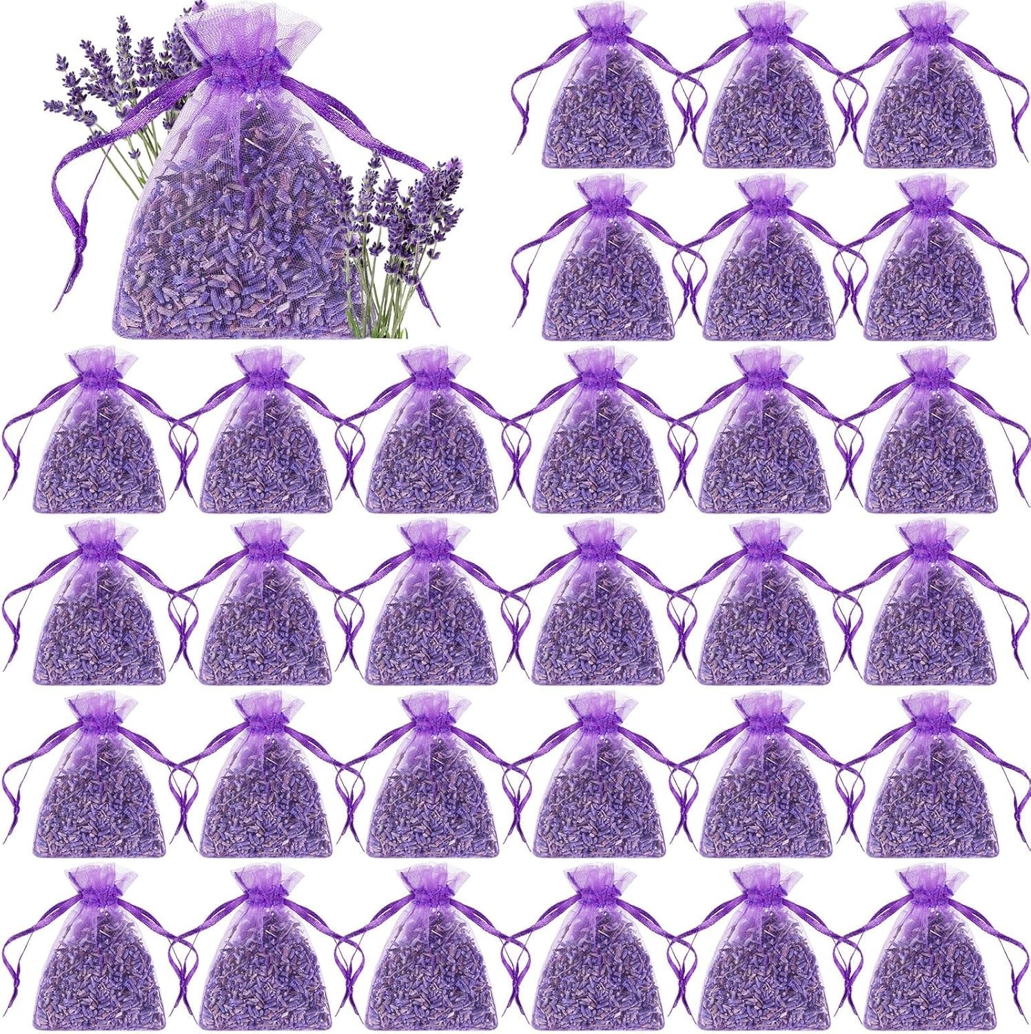 30 Pack Lavender Sachets Bags Bulk for Drawers and Closets Home Fragrance Sachet