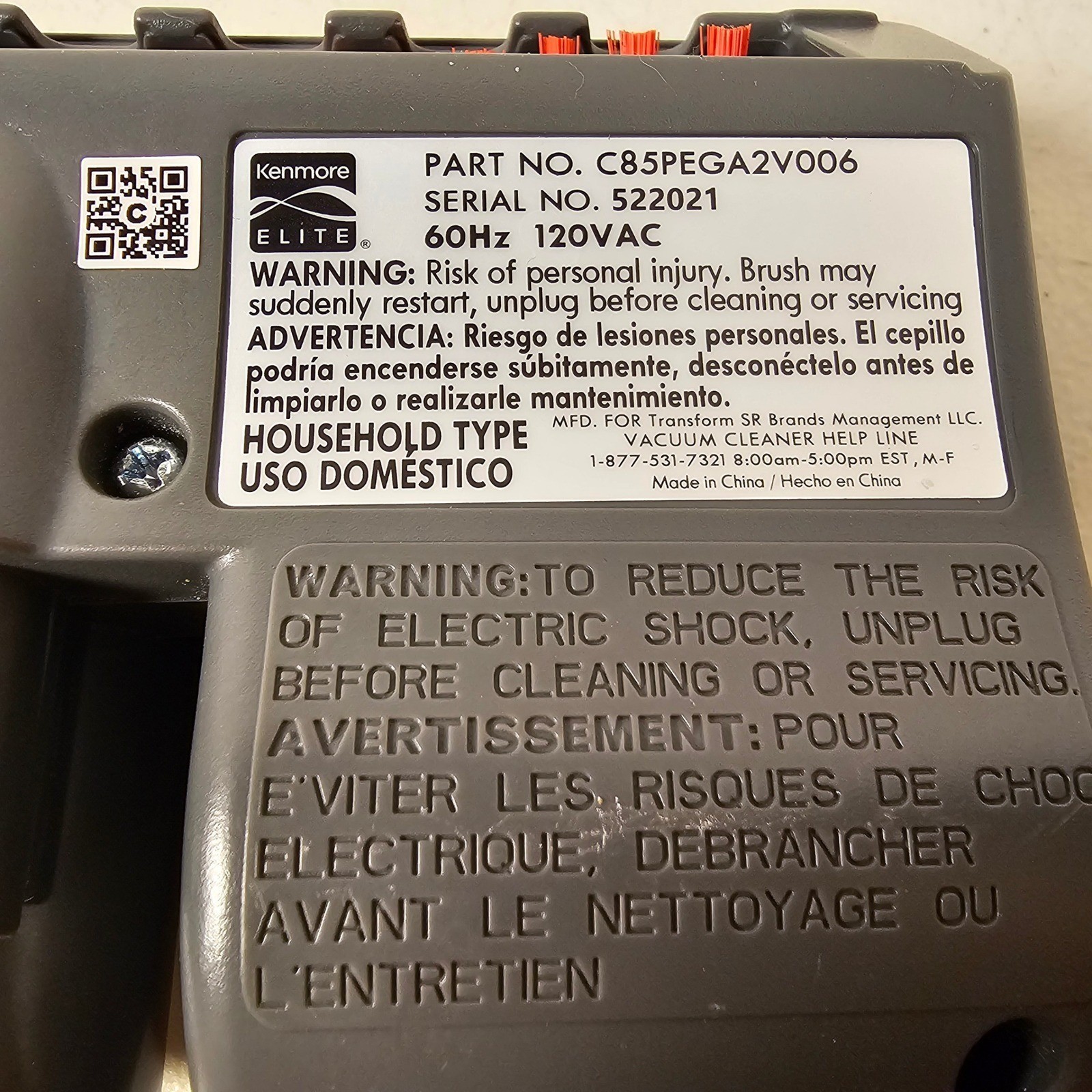 Kenmore Elite 700 Series PetPowerMate Vacuum Attachment Set Floor Dusting Brush