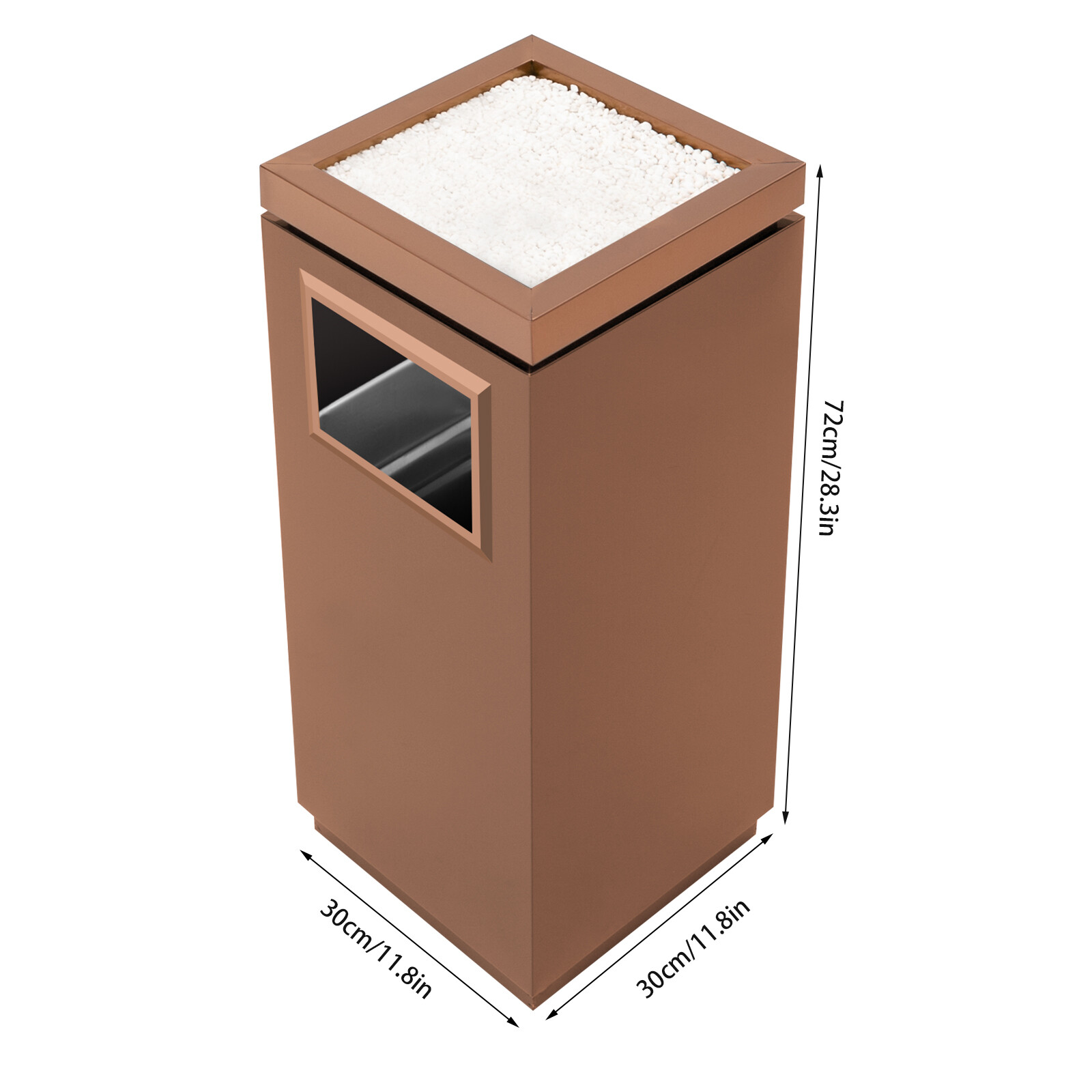 15L Trash Can Commercial Trash Can 2in1 Stainless Steel Garbage Can with Ashtray