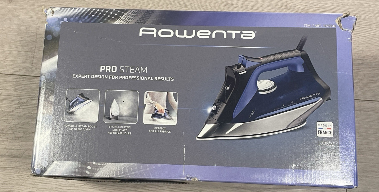 Rowenta Pro Steam Iron, Anti drip Vertical Steam, Auto-Off , Blue, Heavy duty