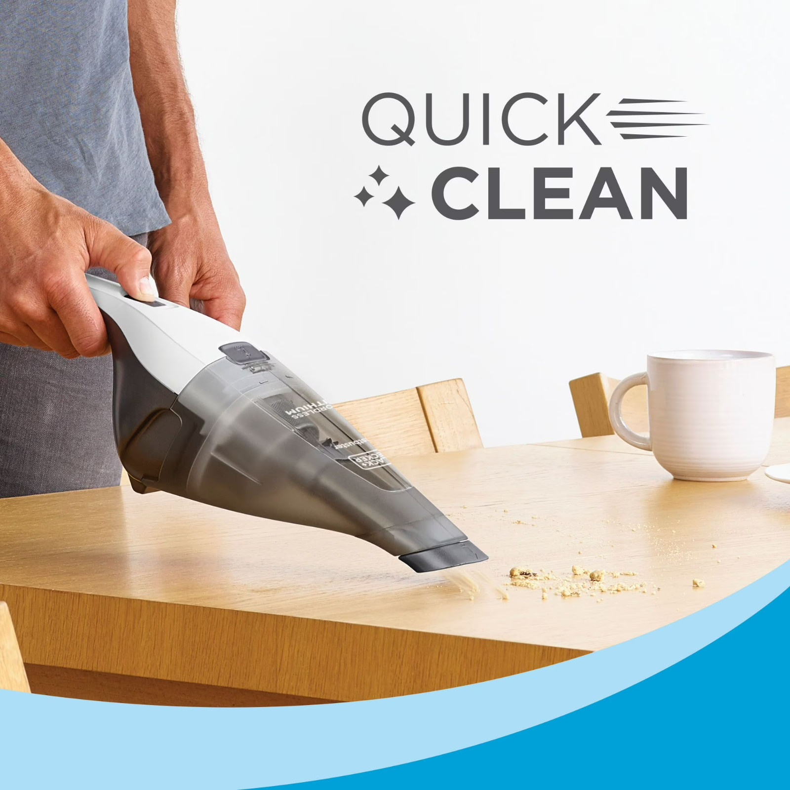 BLACK+DECKER Dustbuster QuickClean Cordless Handheld Vacuum White HNVC215B10
