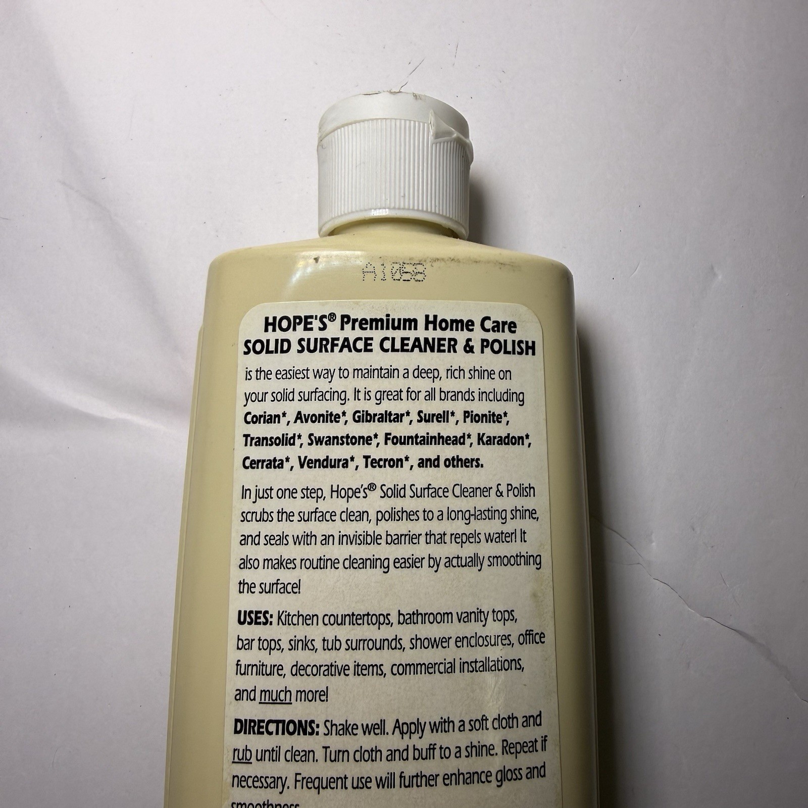 Hope’s Premium Home Care Solid Surface Cleaner & Polish (3) 10 Oz Vtg Corian Nos