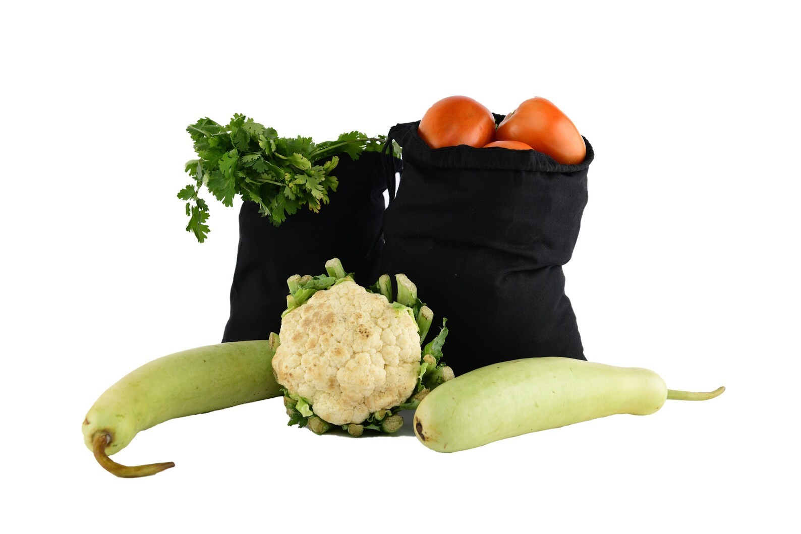 CharkaBags – 5 x 7 Inches Black Single Drawstring Reusable Washable Muslin Bags