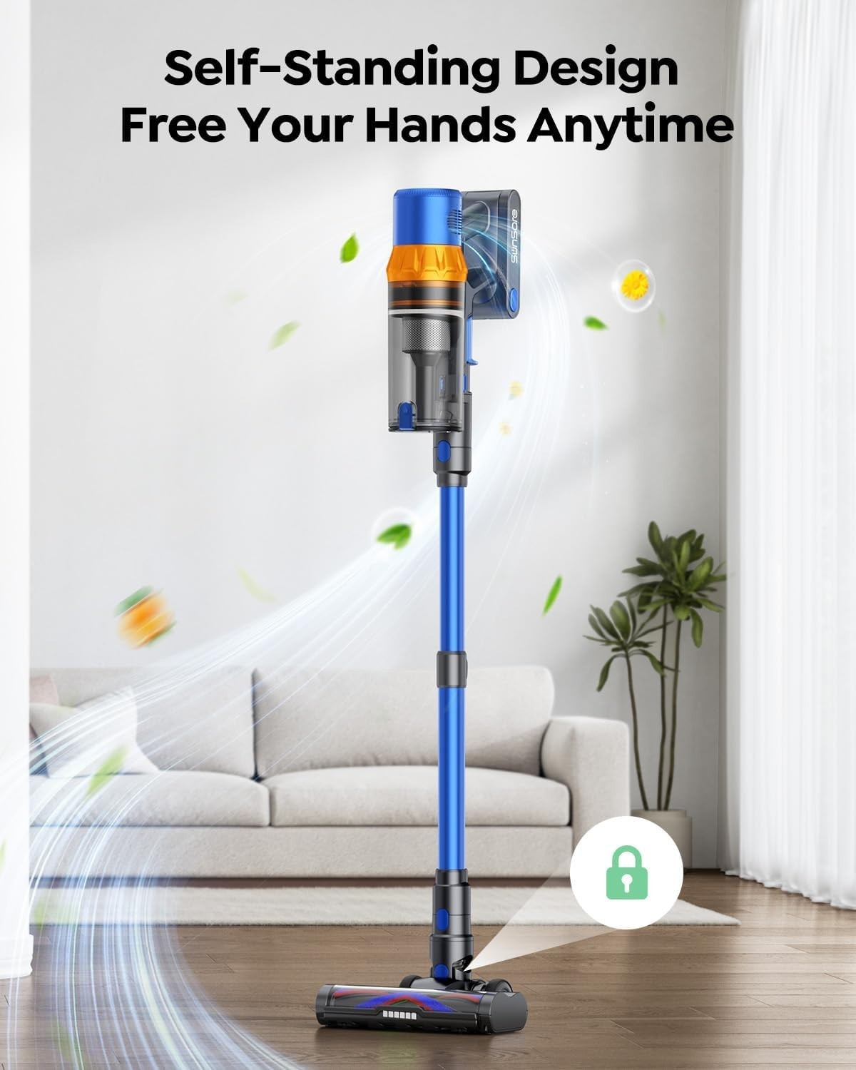 Cordless Vacuum Cleaner Stick Vacuum Pet Carpet Hard Floor Auto Mode Aromathe…