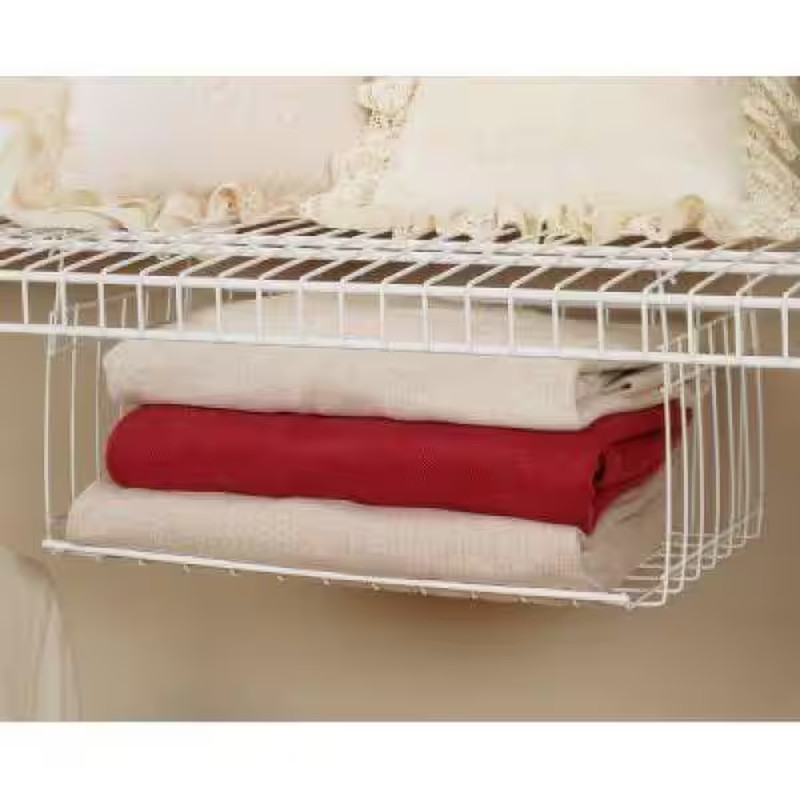 7.8 In. H X 17 In. W White Steel 1-Drawer Wide Mesh Wire Basket Free Shipping Ne