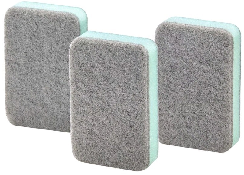 New IKEA SVAMPIG Sponge Gray Green Soft Side Dish Cloth Coarse Side Pack of 3
