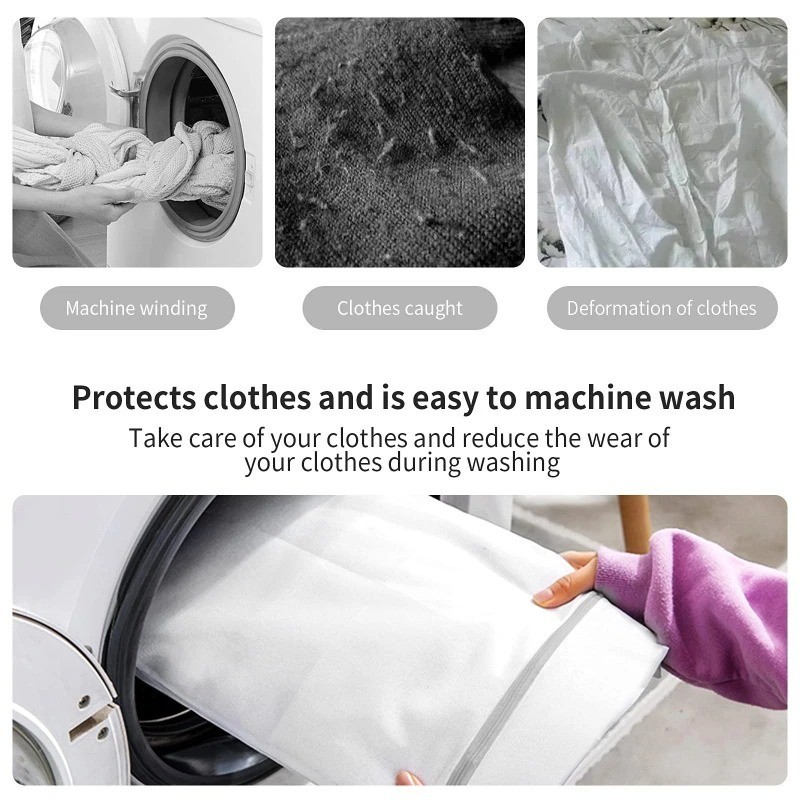 Mesh Laundry Bags for Delicates with Non Rust Zipper- White Laundry Bag