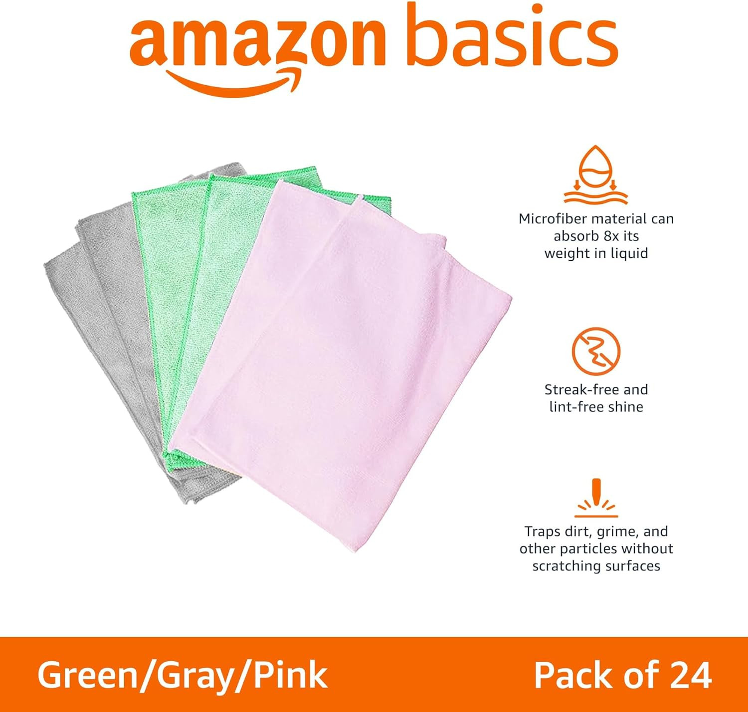 Amazon Basics Microfiber Cleaning Cloths
