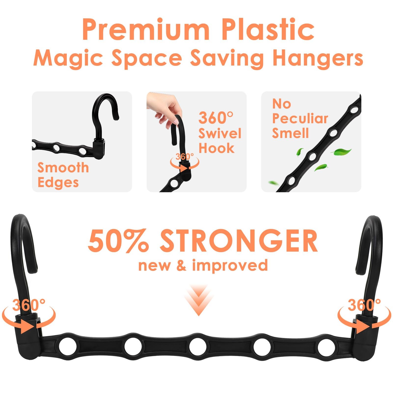Closet Organizers and One Size, Multicolor 12 Pack Hangers for 60 Clothes