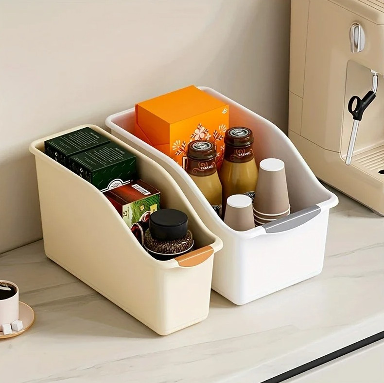 1 pc Curved Plastic Storage Bins Set Multipurpose Home Organizer Boxes