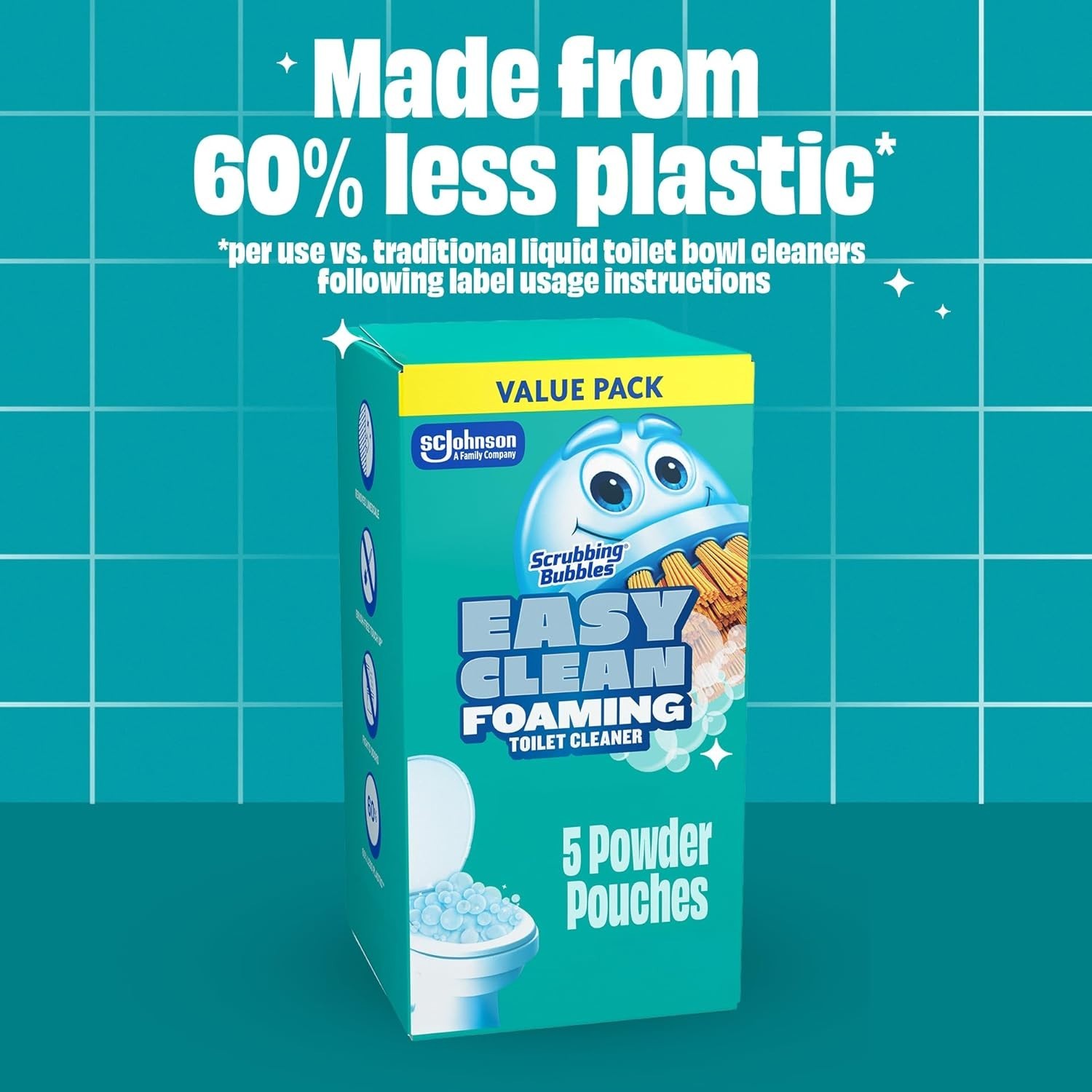 Scrubbing Bubbles Easy Clean Foaming Toilet Bowl Cleaner, Easy Drop In Powder Po