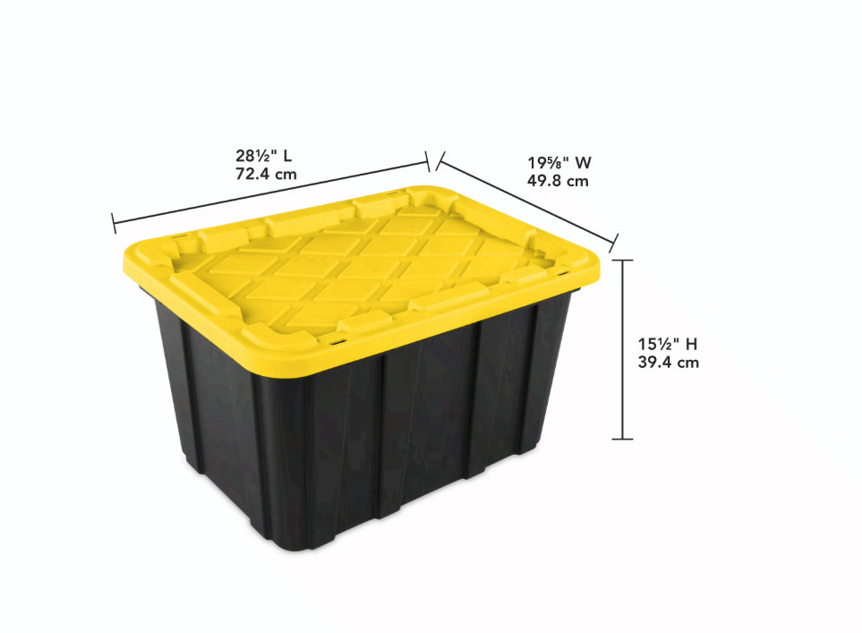 Sterilite 27 Gallon Industrial Tote, Rugged Plastic Storage Bin, 6 Pack