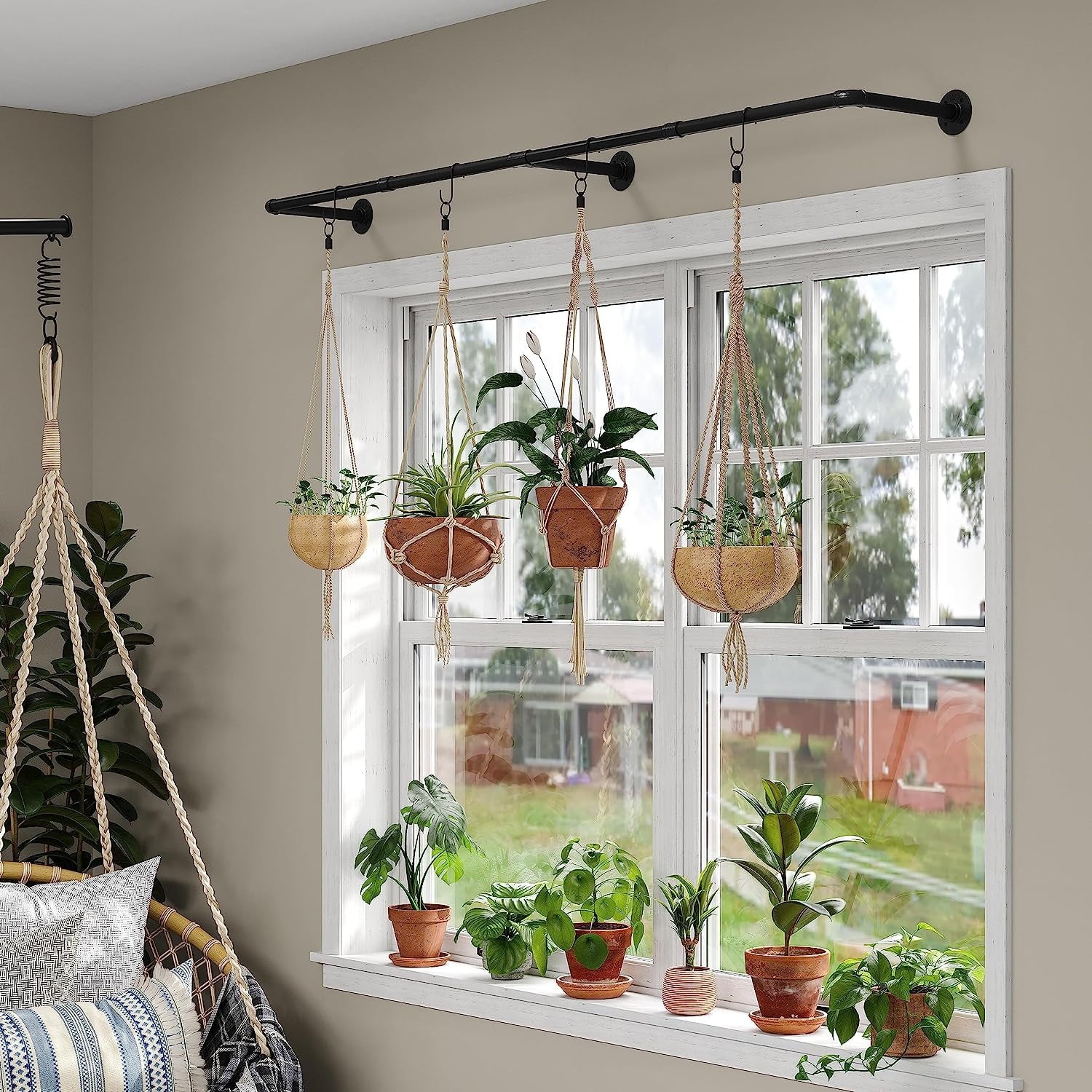 72″ Wall Mounted Industrial Pipe Clothes Rack, Heavy Duty Garment Hanging Rod
