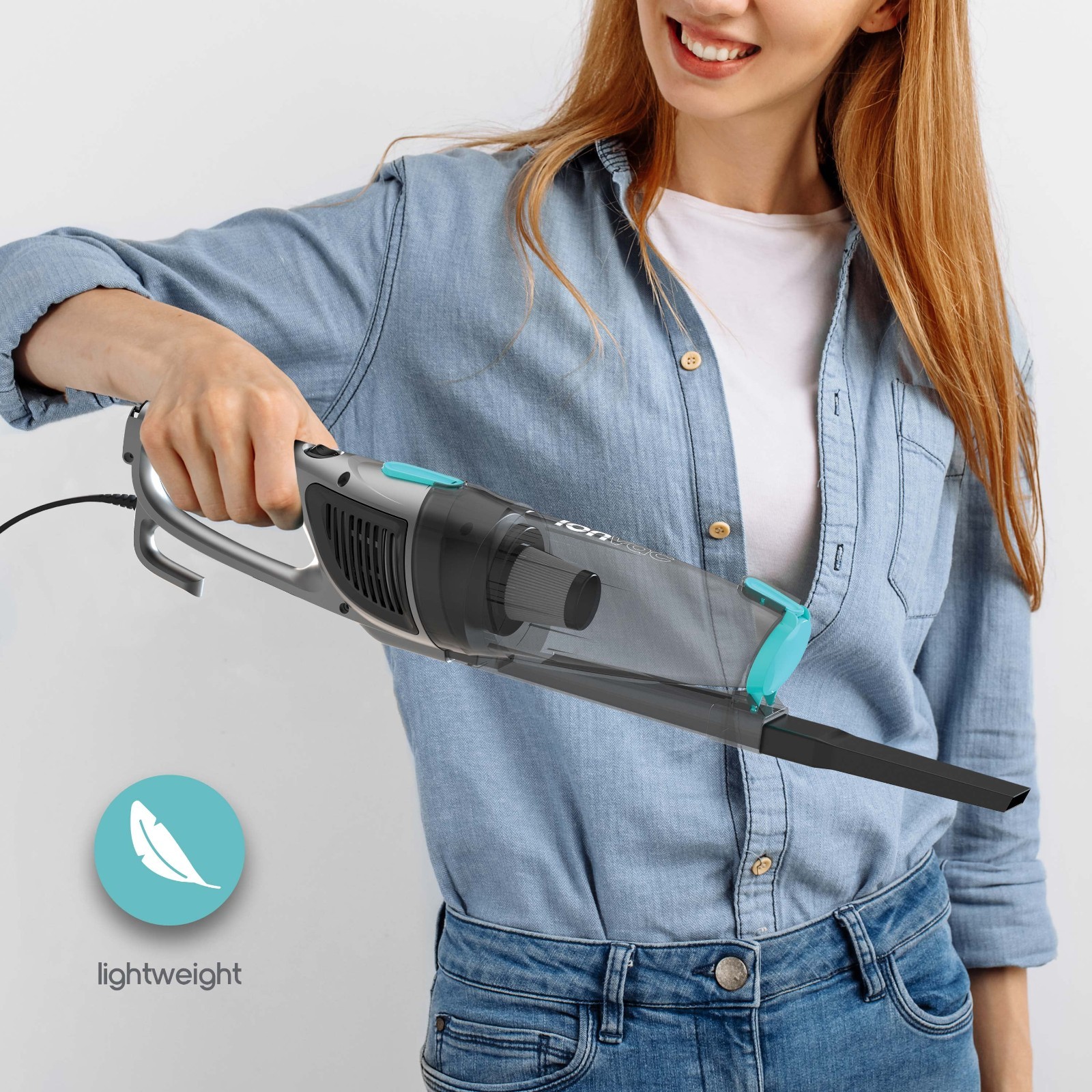 Ionvac ZipVac 3-in-1 Corded Stick Vacuum Lightweight HEPA Multi-Surface , Freesh