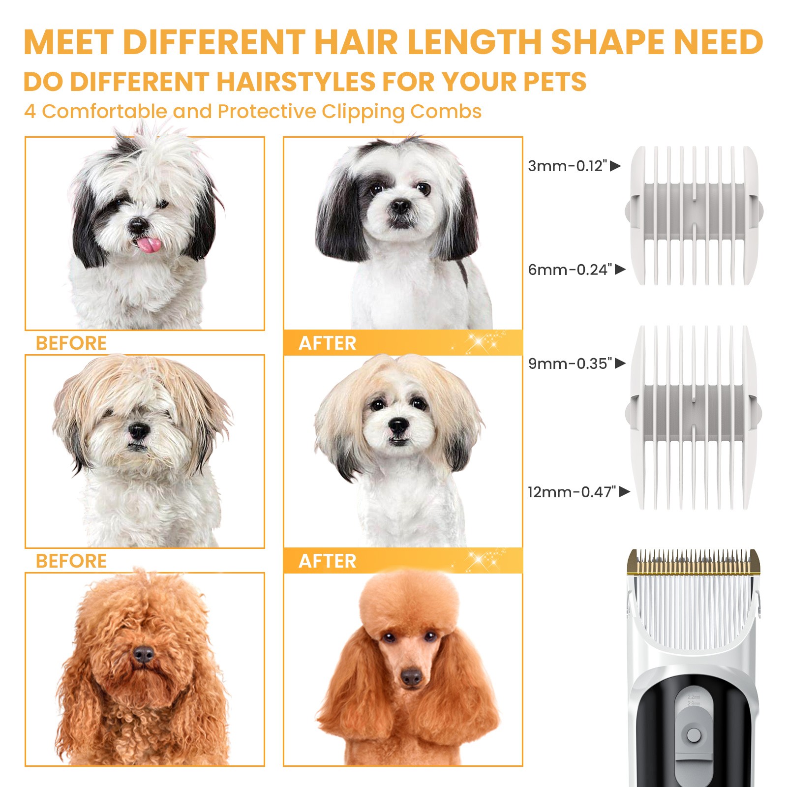 AUOSHI Wireless Pet Grooming Vacuum, 13000Pa, Low Noise, 5-in-1 Kit, 2.5L