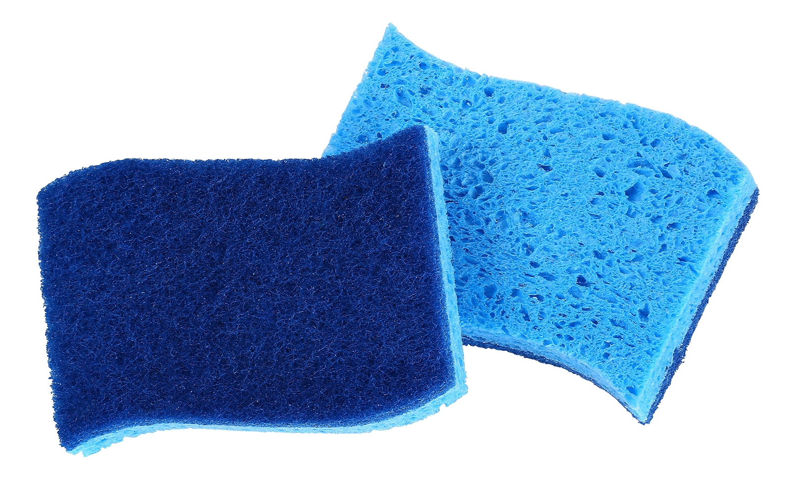 Superio Non-Scratch Cellulose Sponge with Scouring Pad – Blue, 2 Pack