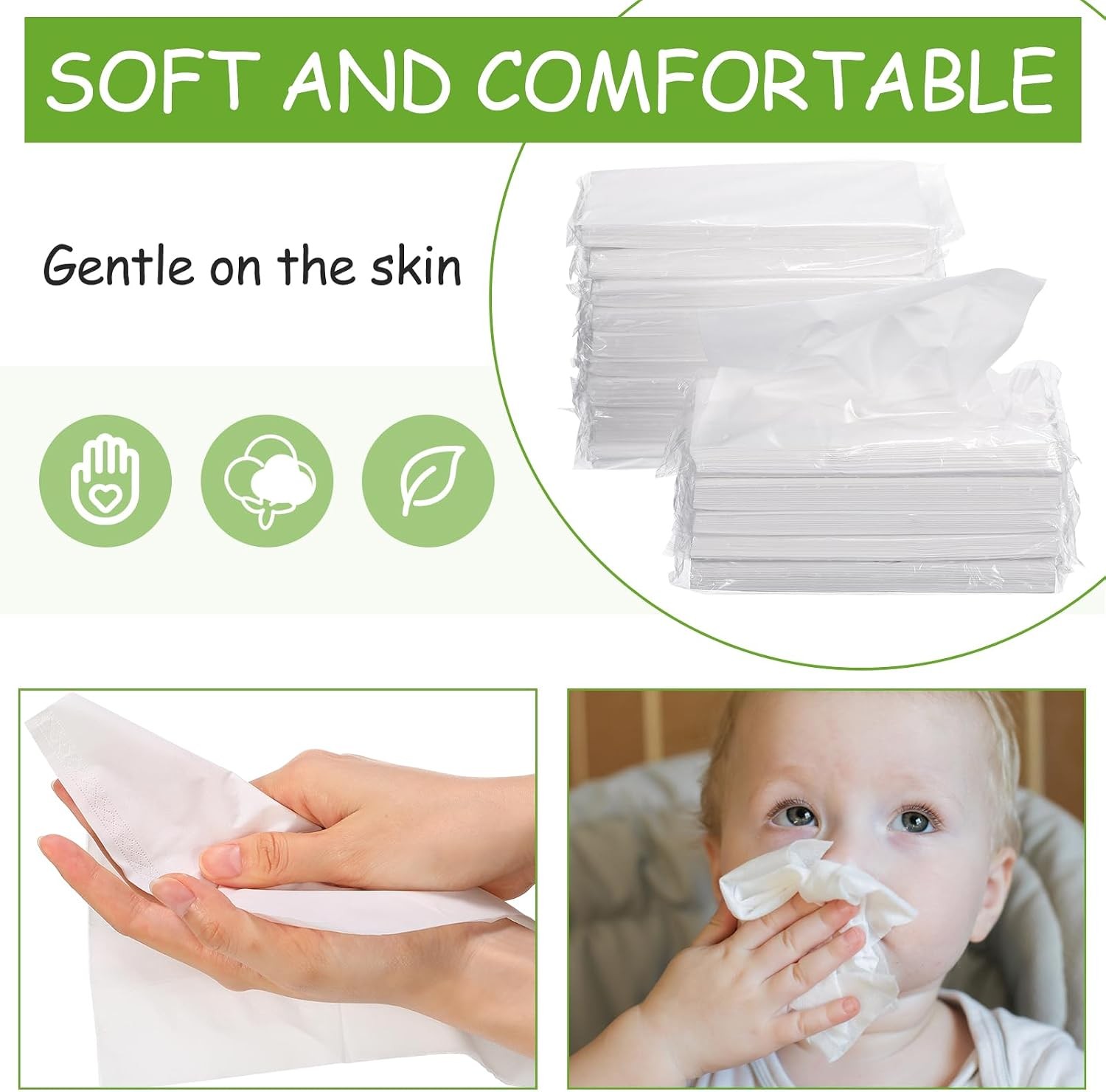 4 Packs Car Tissue Refills, Car Napkin Holder Refill Facial Auto Visor Travel