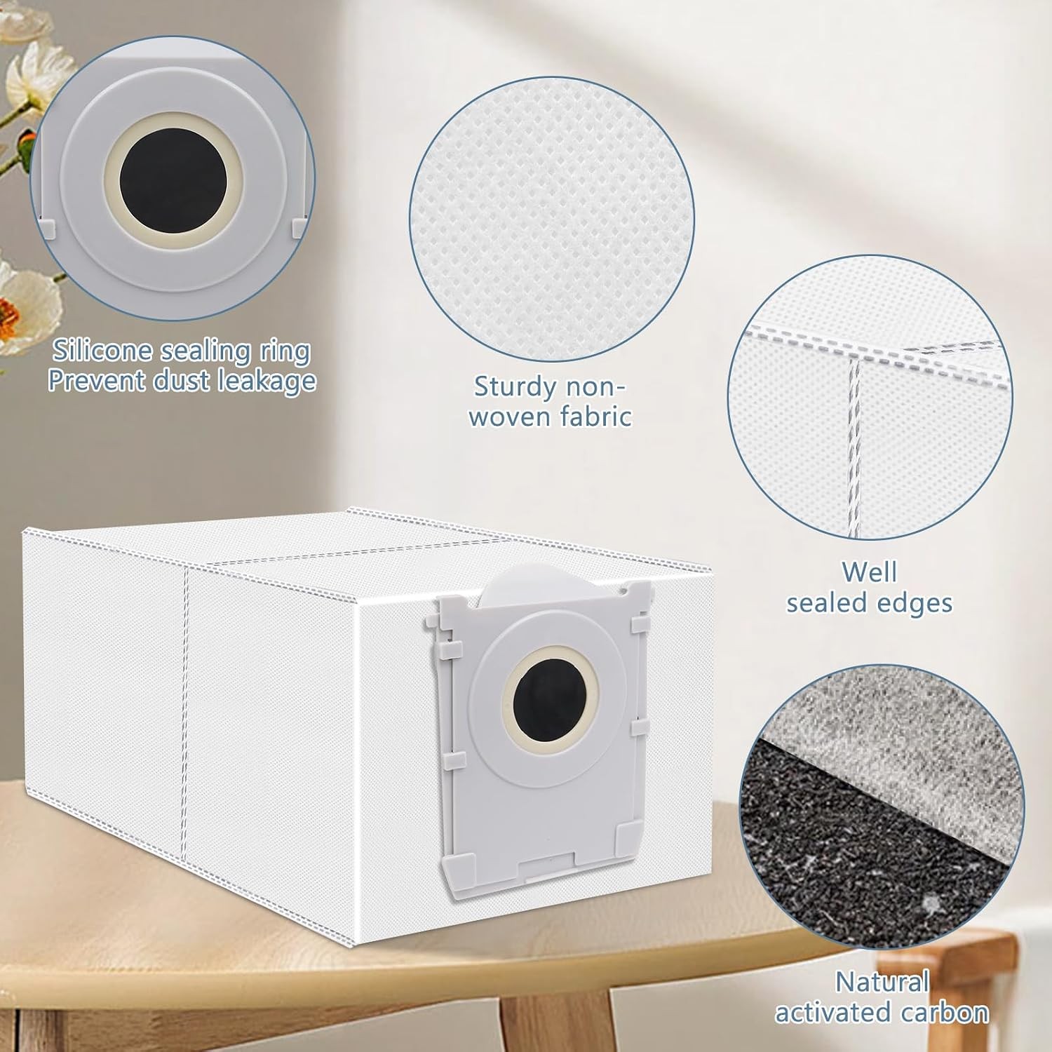 12 Pack Dust Bags Compatible with ECOVACS DEEBOT X9S X9 PRO X8 PRO OMNI T80S
