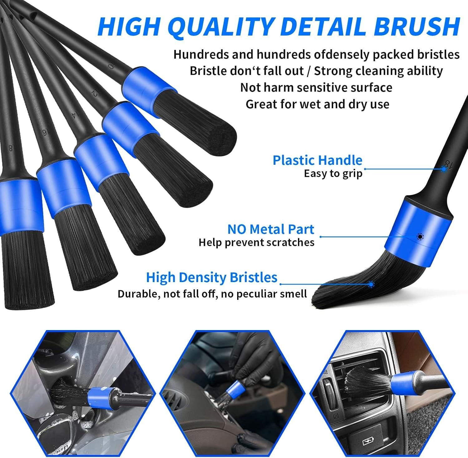 17Pcs Car Interior Detailing Kit with Windshield Cleaning Tool, Detailing Brush