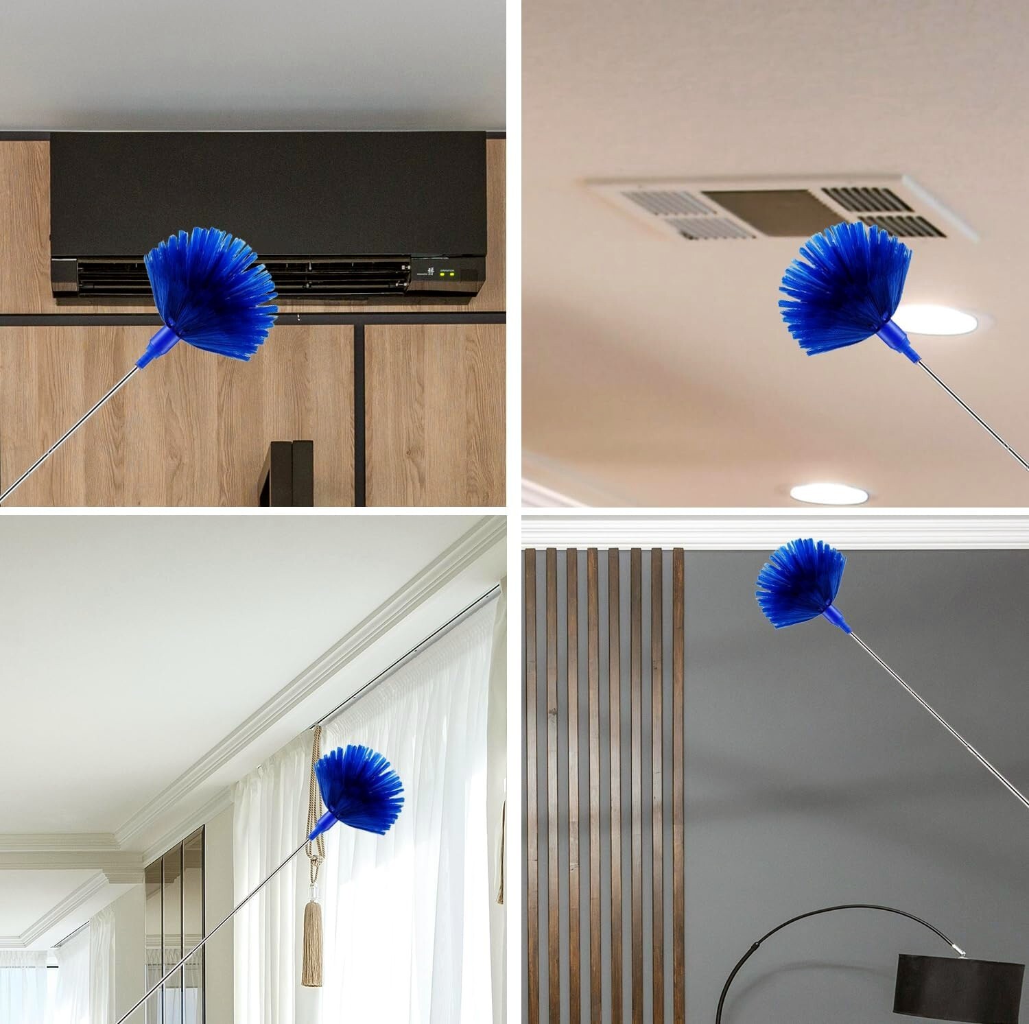 Microfiber Ceiling Fan Duster/Cobweb Cleaner Brush Kit Telescopic Extension Pole