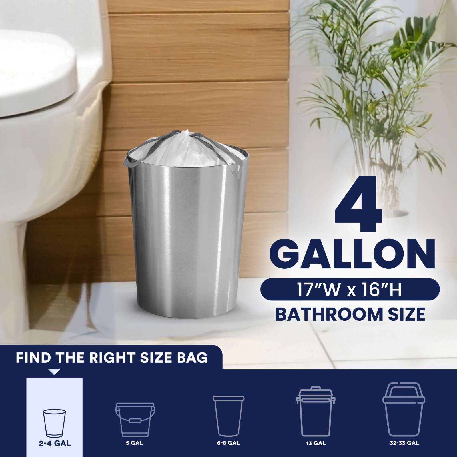 Plasticplace 4 Gallon Drawstring Trash Bags – Case of 100 Bags