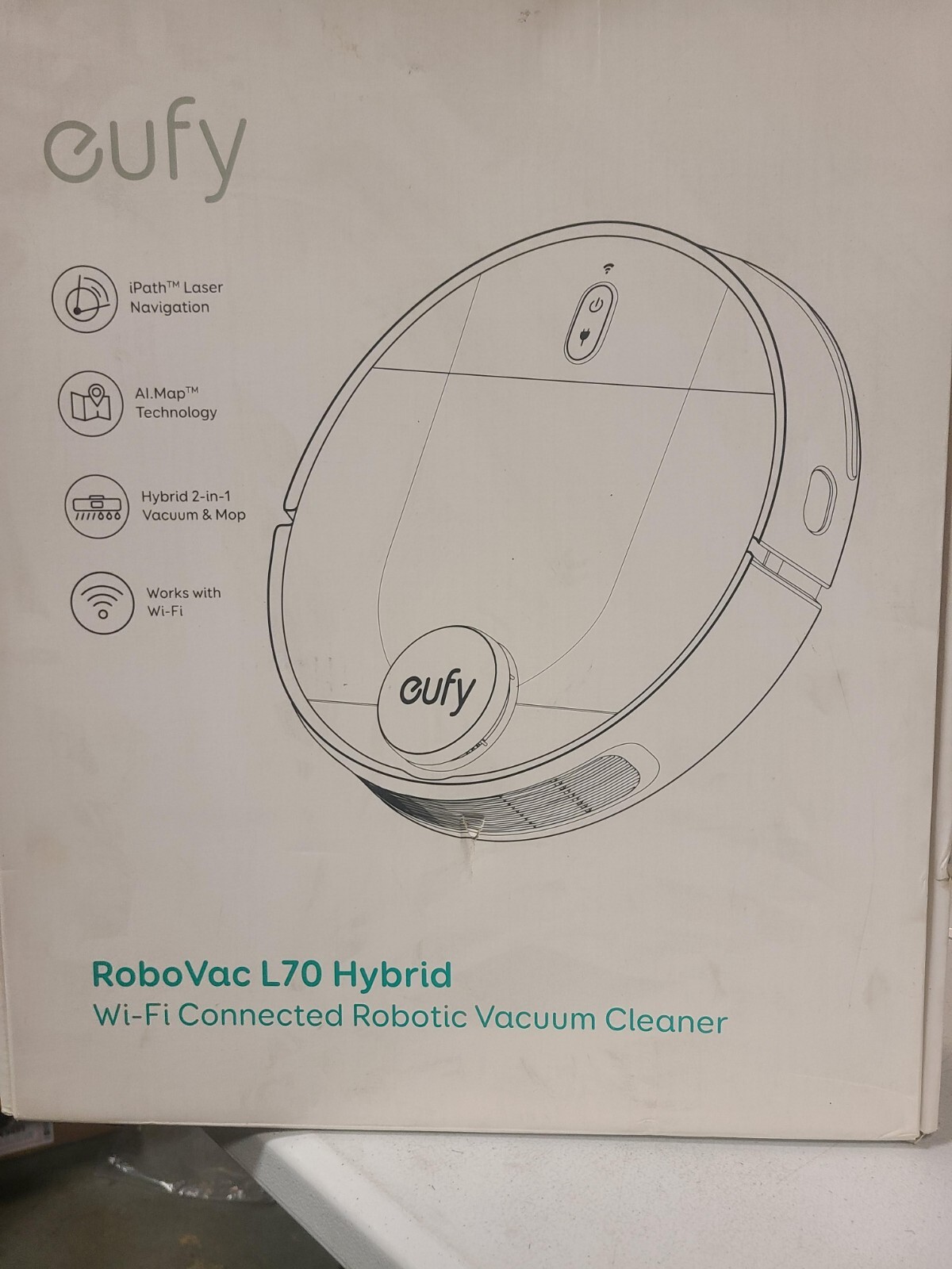 Eufy RoboVac L70 Hybrid Wi-Fi Robot Vacuum Cleaner – White (T2190)