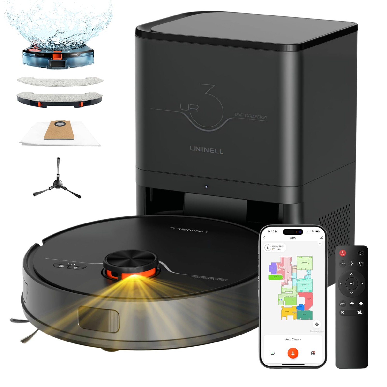 Robot Vacuum and Mop with Self-Emptying Station, 7000Pa Suction for Pet Hair …
