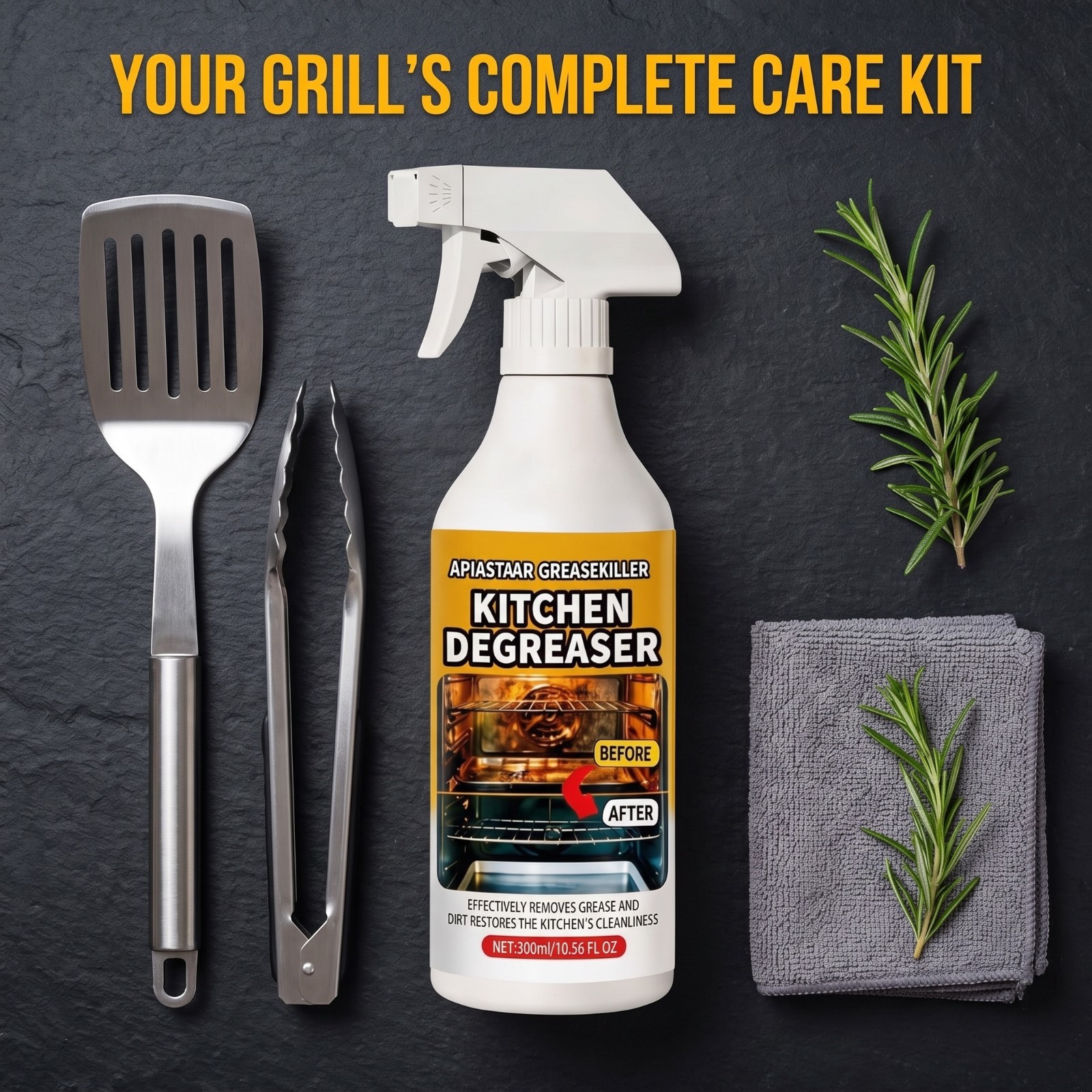 Apiastar Greasekiller Spray Heavy Duty Degreaser Multi-Use for Grills 300ml
