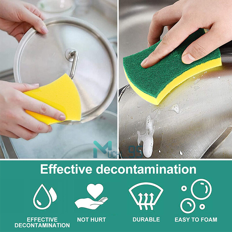 24pcs Dish Washing Sponge Scouring Pad Lot Scrubber Brush Kitchen Cleaning Tools