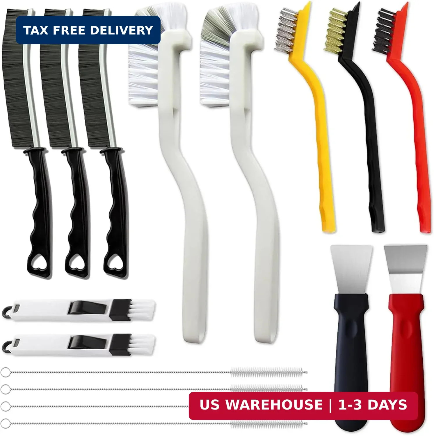 16Pcs Crevice Cleaning Brush Set, Hard Bristle Scrub Brushes Tools for Deep Clea