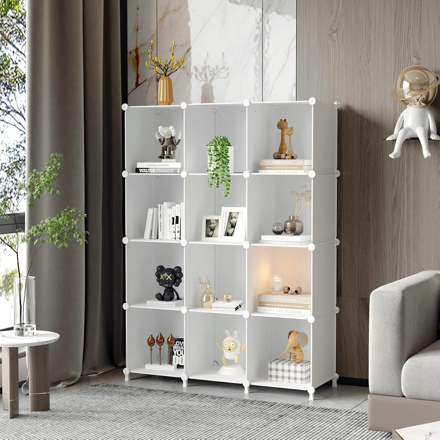 AWTATOS 12 Cube Storage Organizer, Closet Organizer Storage Shelves, White | Por