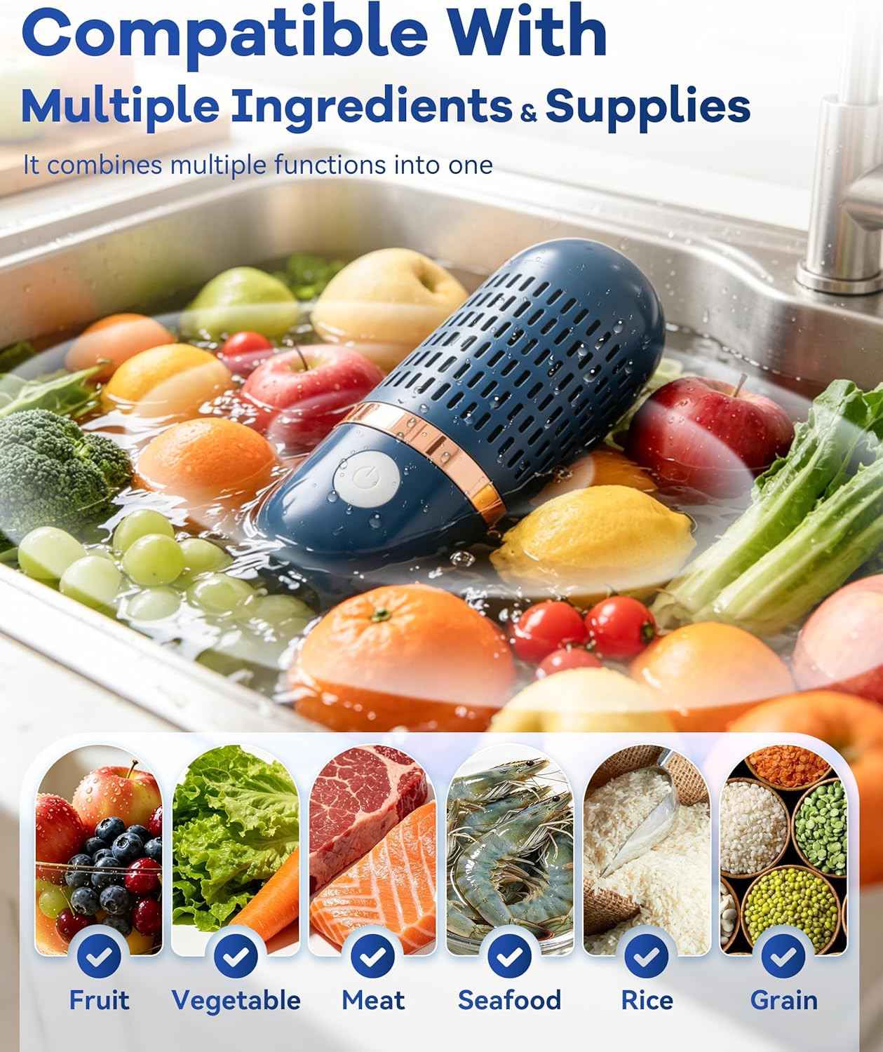 Produce Cleaner & Vegetable Cleaner with Oh-Ion Technology, Wireless Rechargeabl