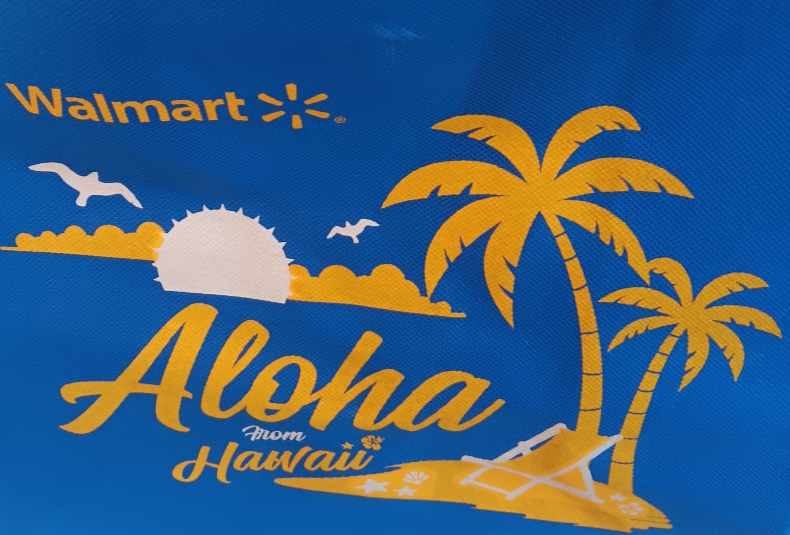 Walmart Hawaii Aloha Reusable Shopping Tote Bag Blue Maui Souvenir Collectible