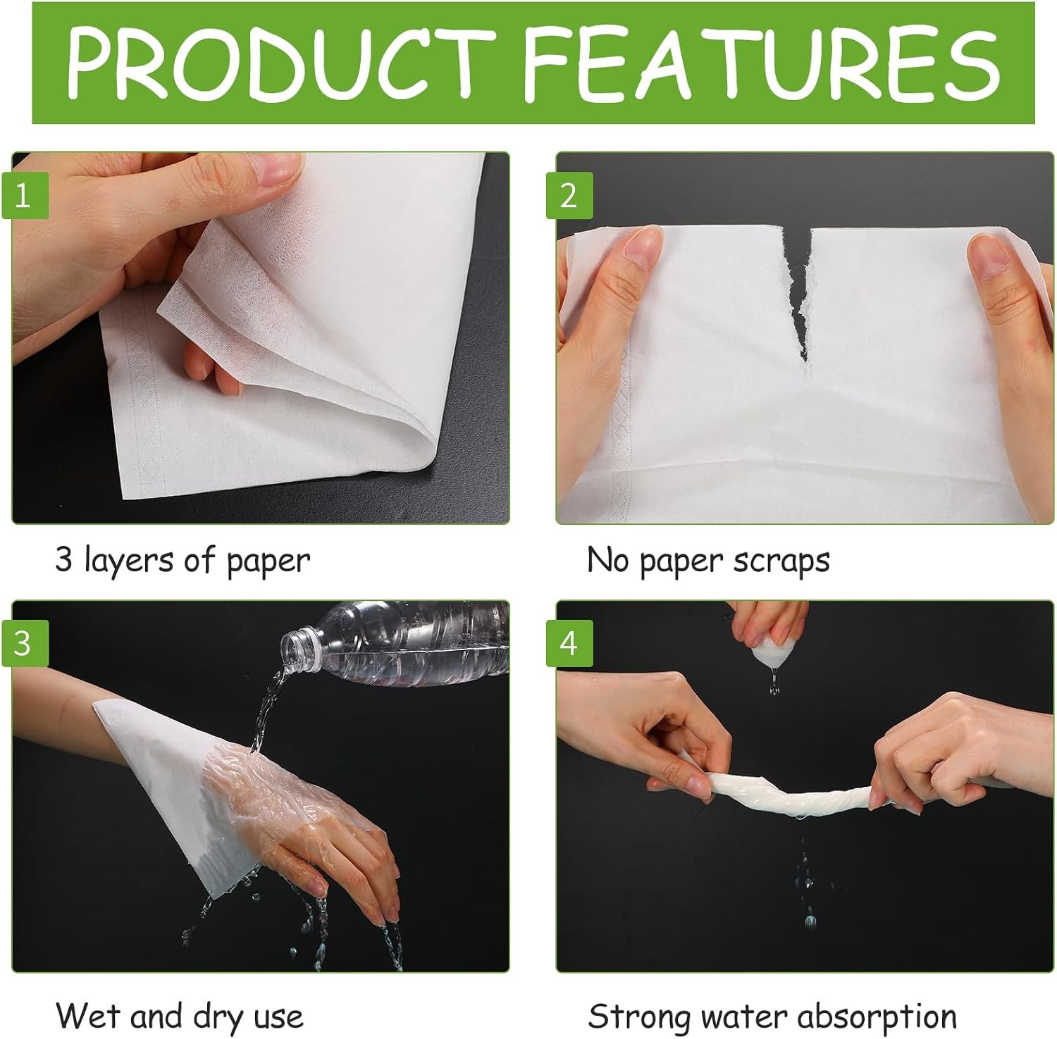 4 Packs Car Tissue Refills, Car Napkin Holder Refill Facial Auto Visor Travel