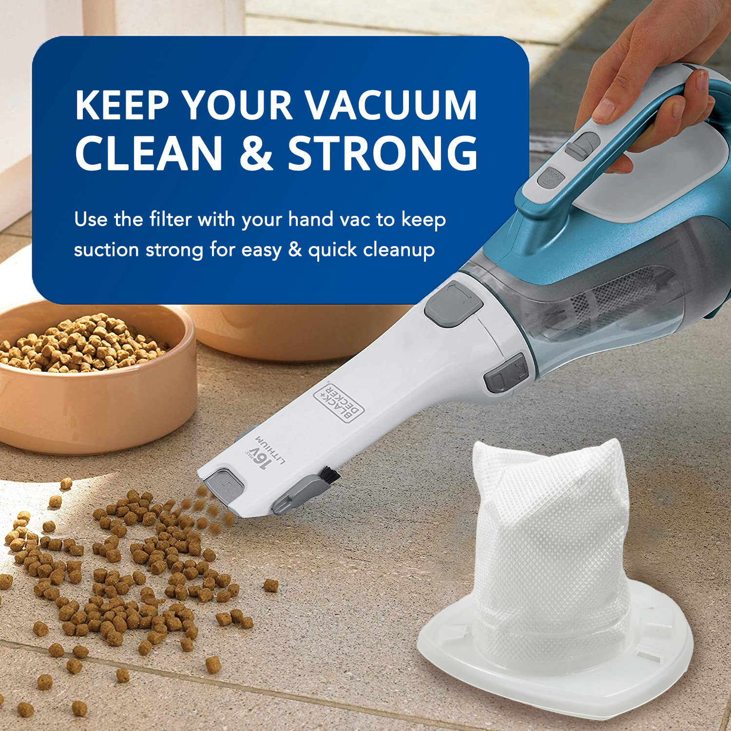 MaximalPower™ Filter Replacement for Black & Decker Hand Vacuum VF110 – White