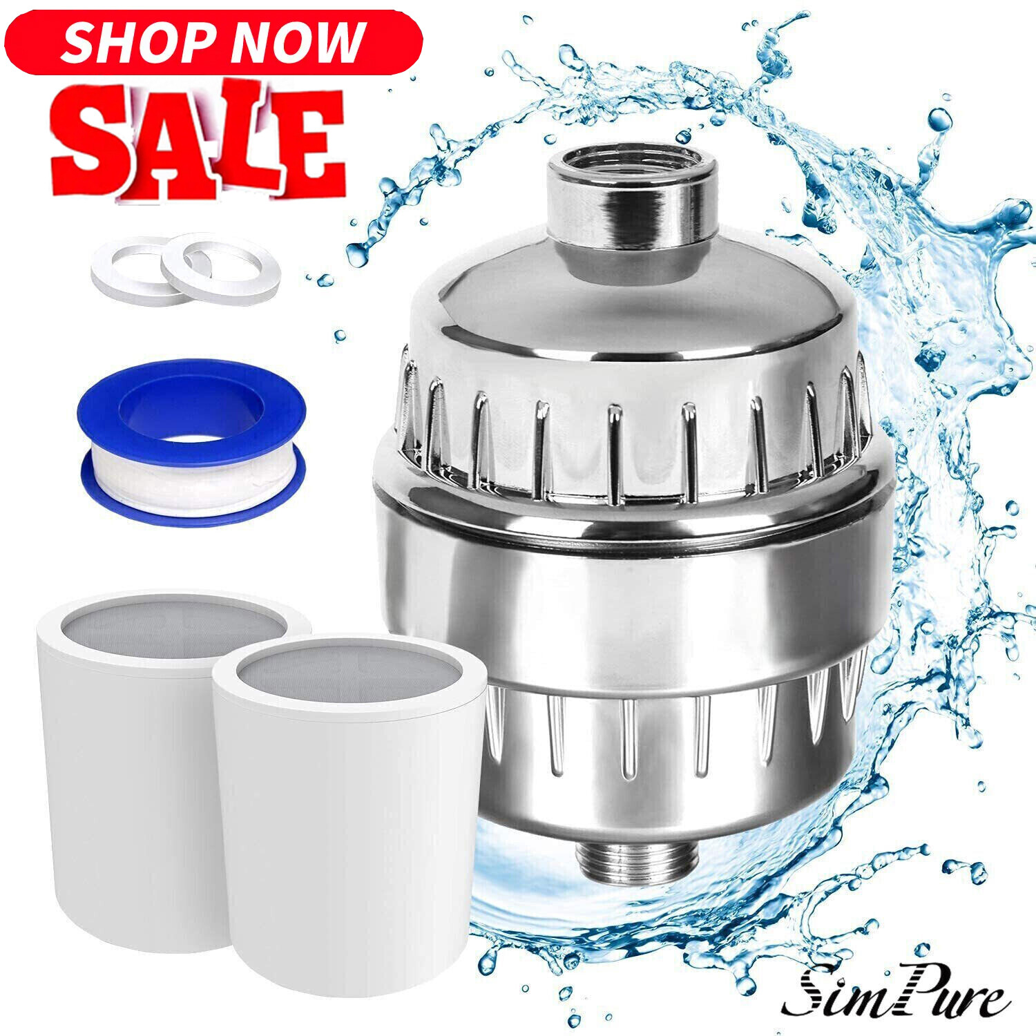20 Stages Shower Head Filter for Hard Water Purifier Water Softener 2 months use