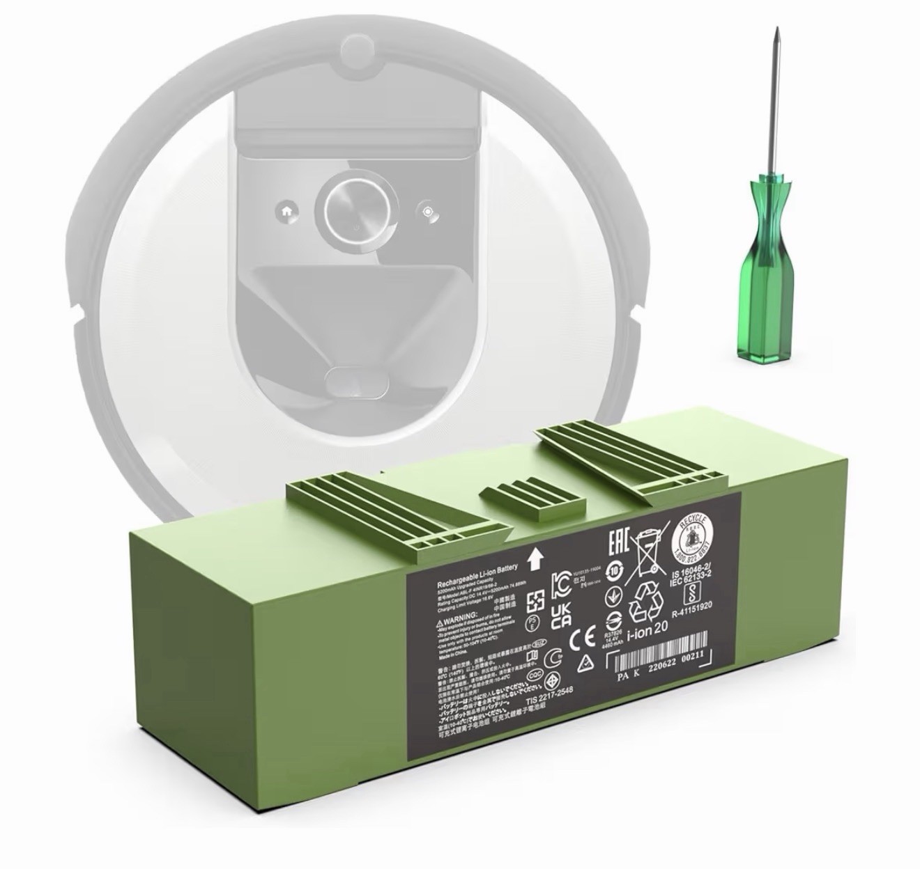 ABL-F Replacement Battery for iRobot Roomba j7 i7 i8 i6 i5 i4 i3 e5 e6 5200mAh