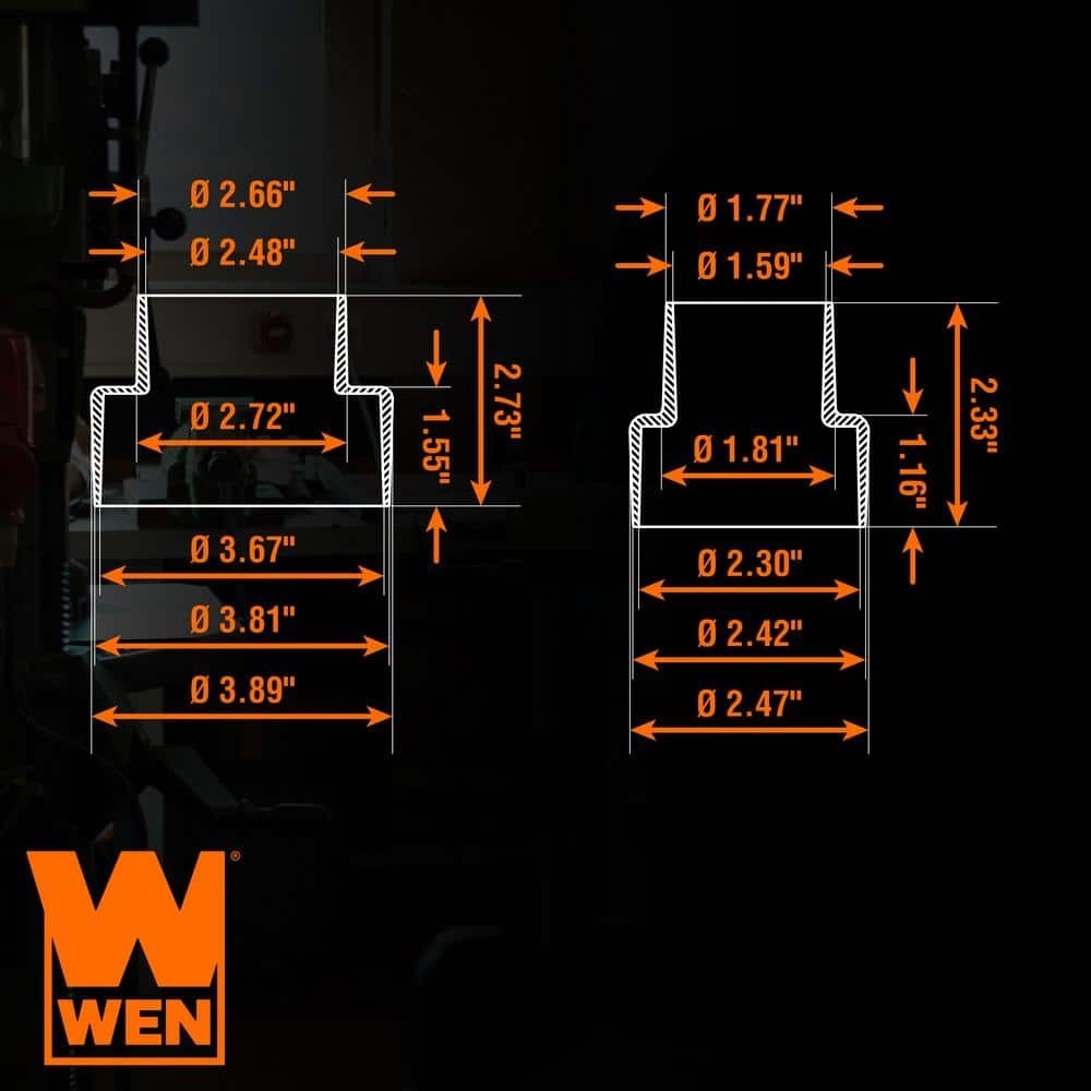WEN DCA014 5-Step Modular Dust Hose Reducer and Adapter Set