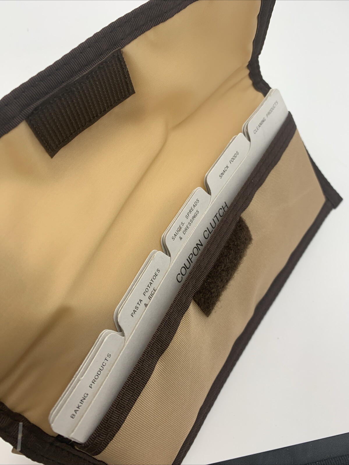 Vintage Coupon Pac Beige Nylon Pouch Organizer Clutch 13 Coupon Dividers Inside