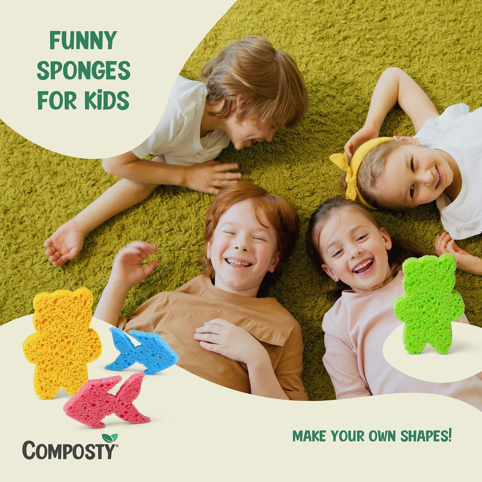 Pop-Up Compostable Sponges 12-Pack – Eco-Friendly Biodegradable Cellulose Kit…
