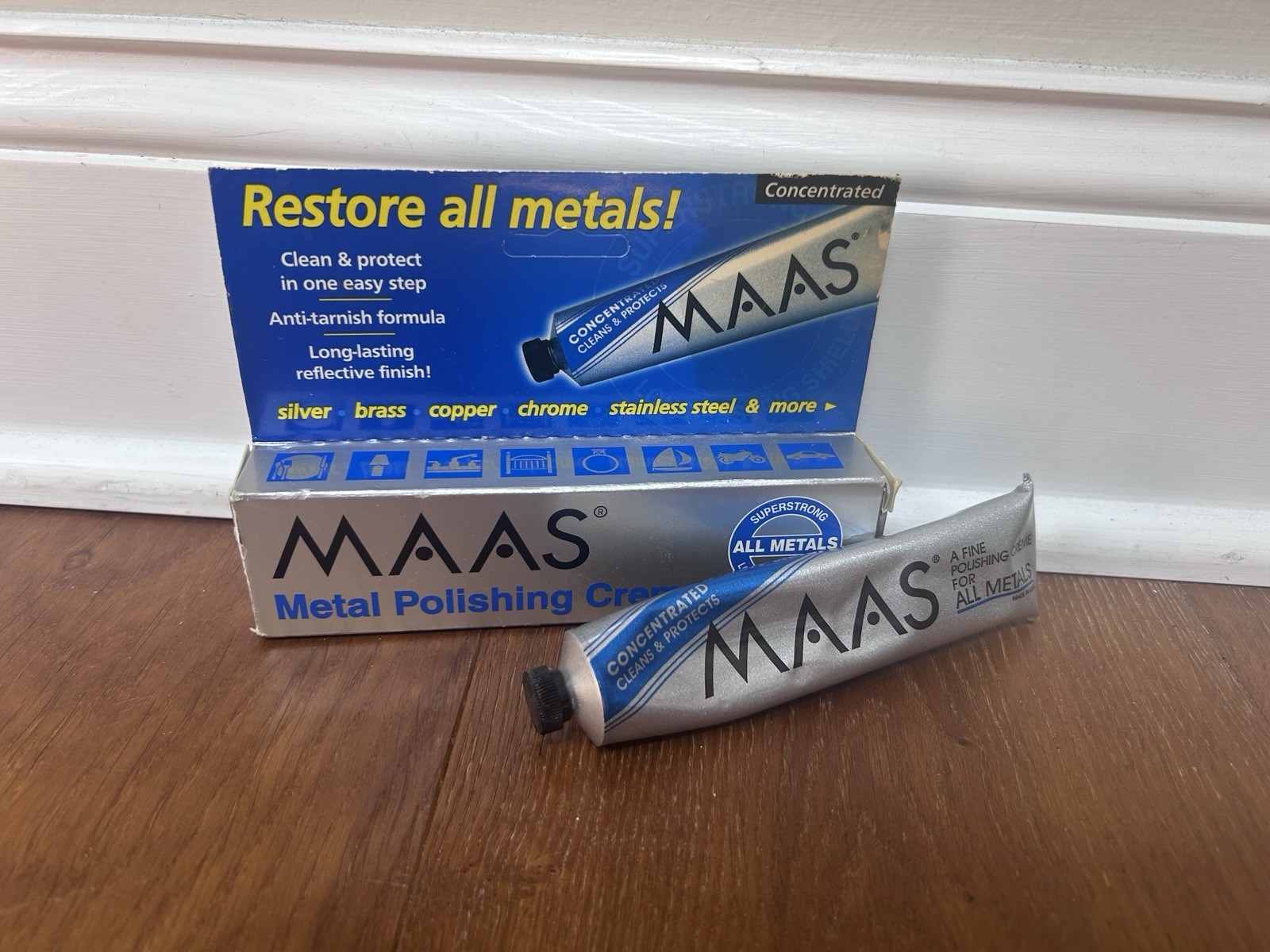 2oz Tube Maas Metal Polish Creme concentrated – Used Weighs 1.7 Oz
