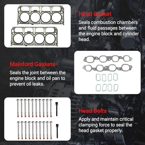 HS26744PT Cylinder Head Gasket Set w/Bolts Fit for GMC Chevy 5.3L 2014-2020 |
