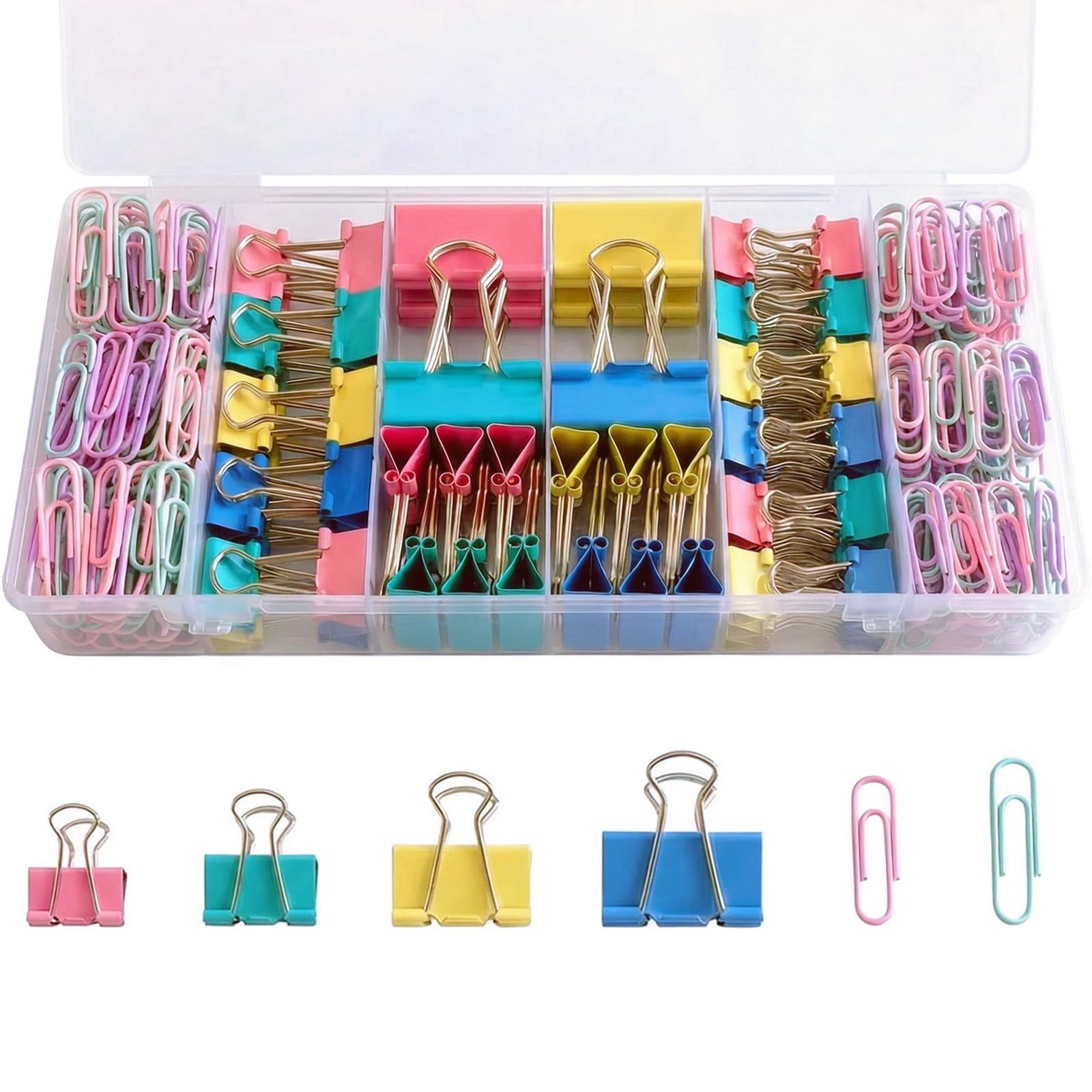 276Pcs [0.59in-0.75in-1.0in-1.26in], [1.1in-1.3in], Blue, Pink, Yellow, Green