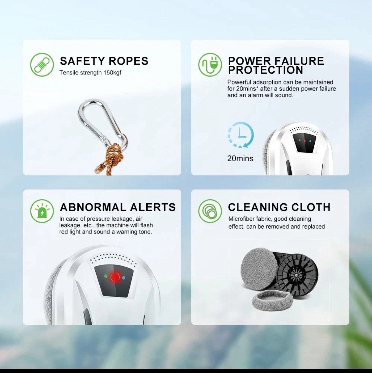 Smart Window Cleaning Robot, Remote Control Glass Cleaner, One-Button Operation