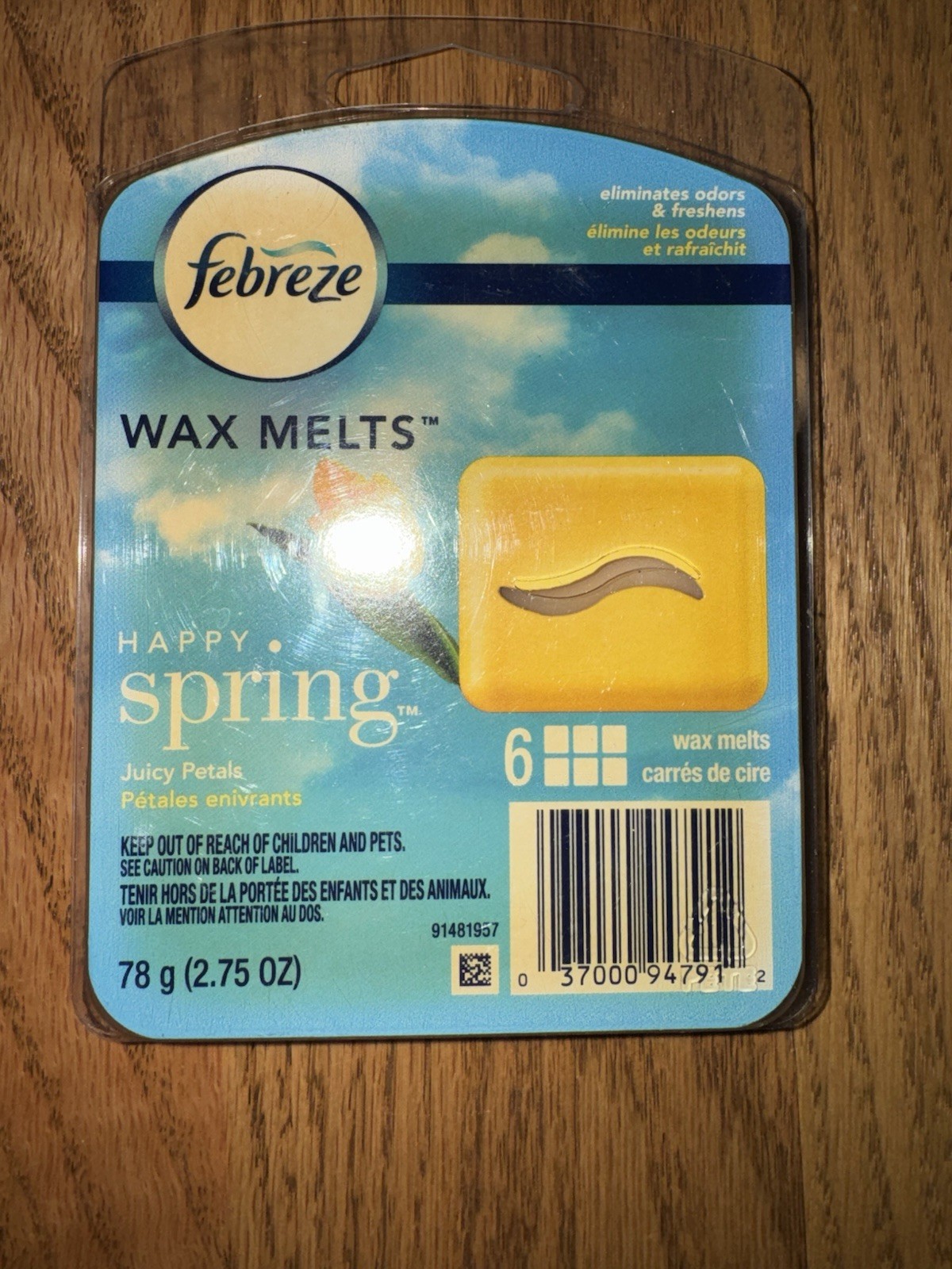 FEBREZE WAX MELTS FRESH SKY AIR FRESHENER (1 PACK, 6 COUNT, 2.75 OZ) – YELLOW