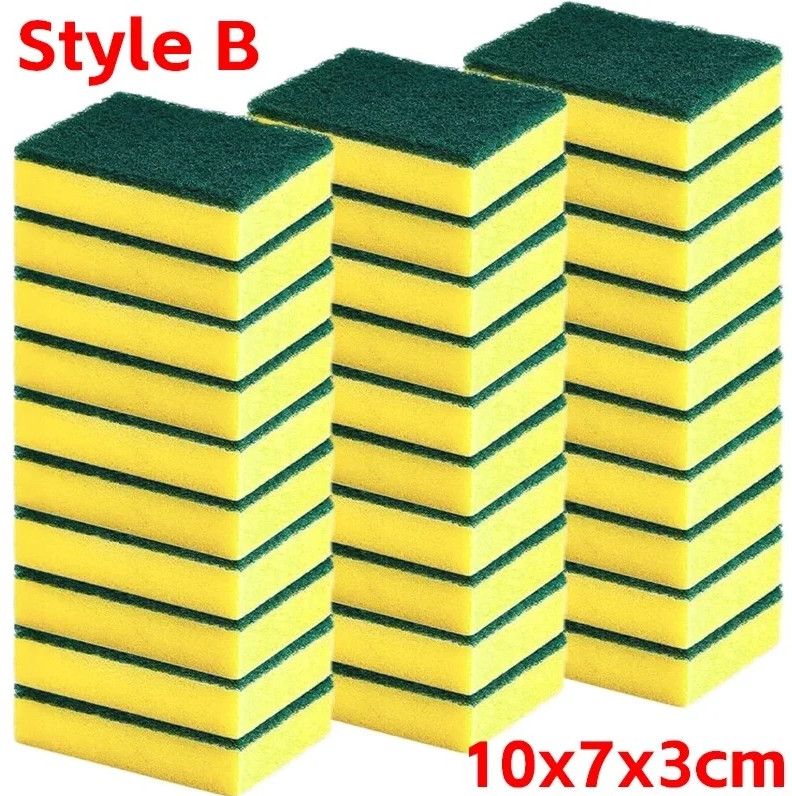 10/30/50PCS Double-Sided Magic Sponge Heavy Duty Kitchen Cleaning Pads