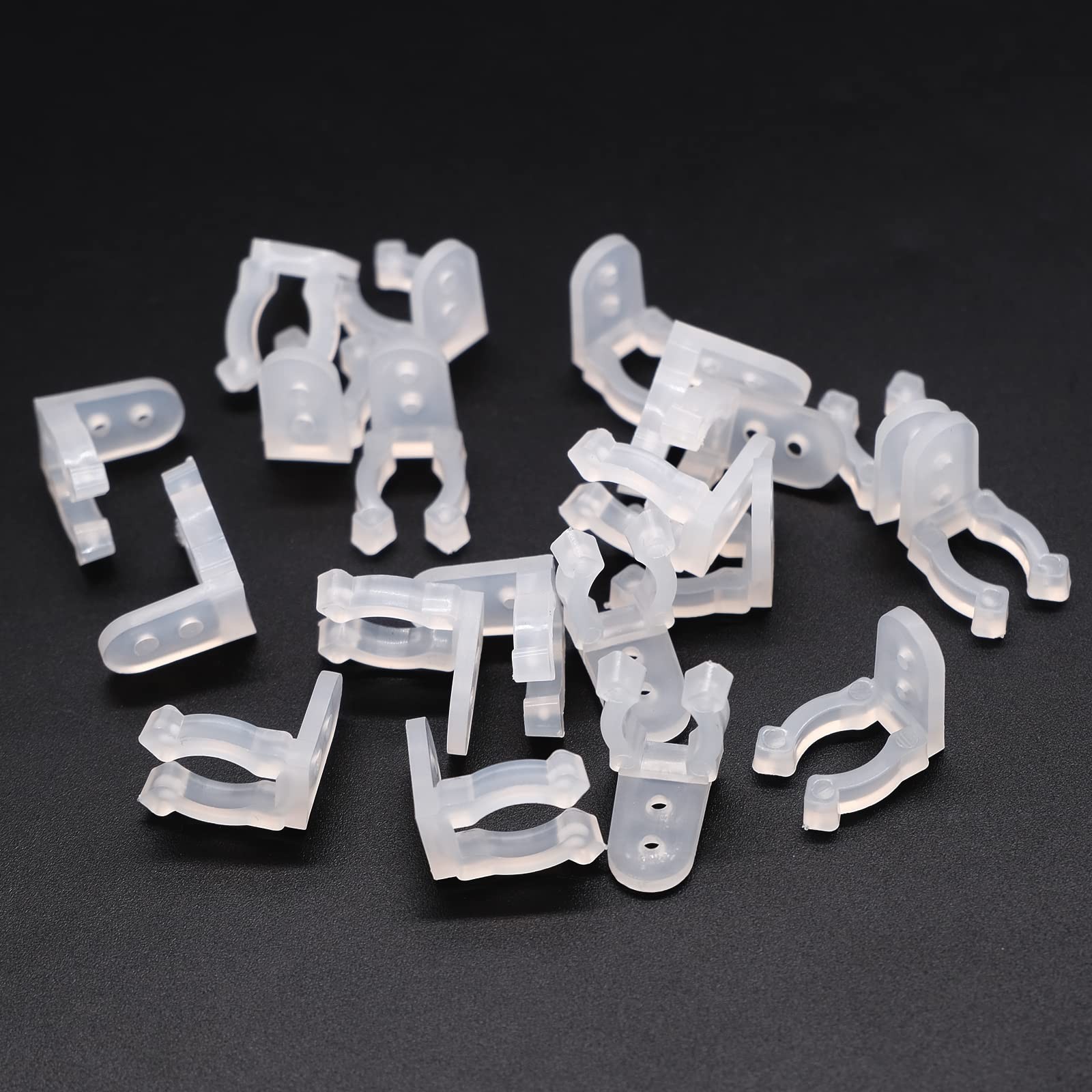 mxuteuk 100pcs 3/8 Inch LED Rope Light Clips Holder with 200 PCS Screws for Hang