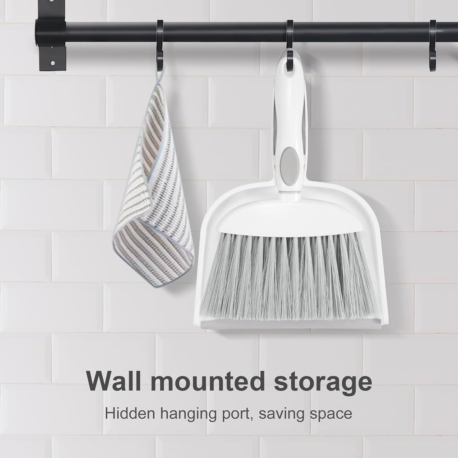 Mini Dust Pan & Brush Set White Gray Desktop Keyboard Drawer Cleaning Tool Home