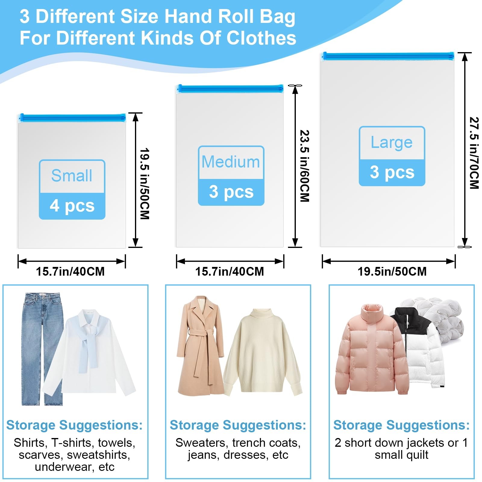 Compression Bags for Travel Storage Space Saver Travel Organizers Clothing Pa…
